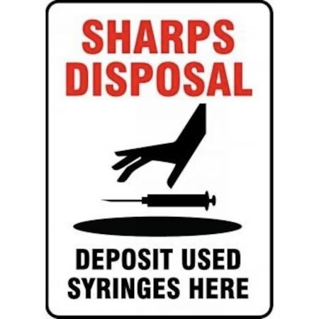 Accuform Safety Sign SHARPS DISPOSAL  MBHZ519VS MBHZ519VS